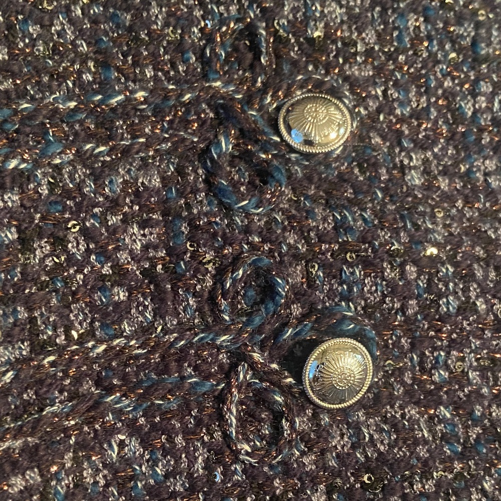 Sale! White House Black Market Stylishly Embellished Navy Tweed Blazer. Size S - Picture 15 of 16